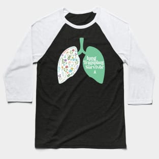 Lung Transplant Survivor Retro Vintage Wildflowers Baseball T-Shirt